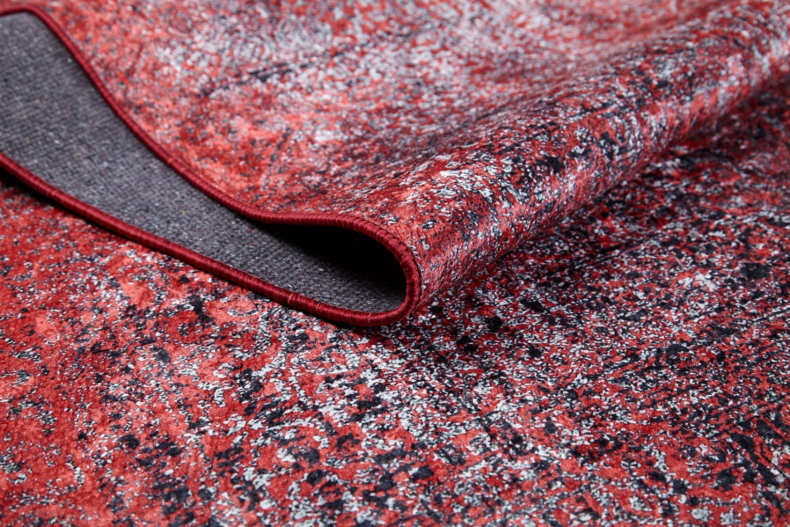 Red Modern Area Rug – Antibacterial Digital Print Rug with Non Slip Backing