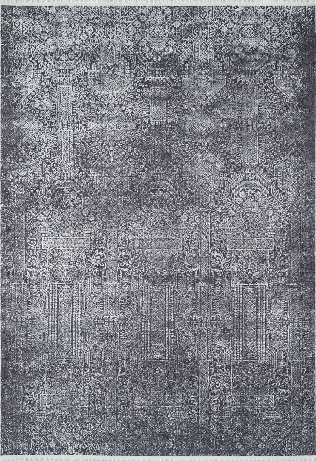Modern Digital Area Rug – Black Non Slip Antibacterial Carpet for Home