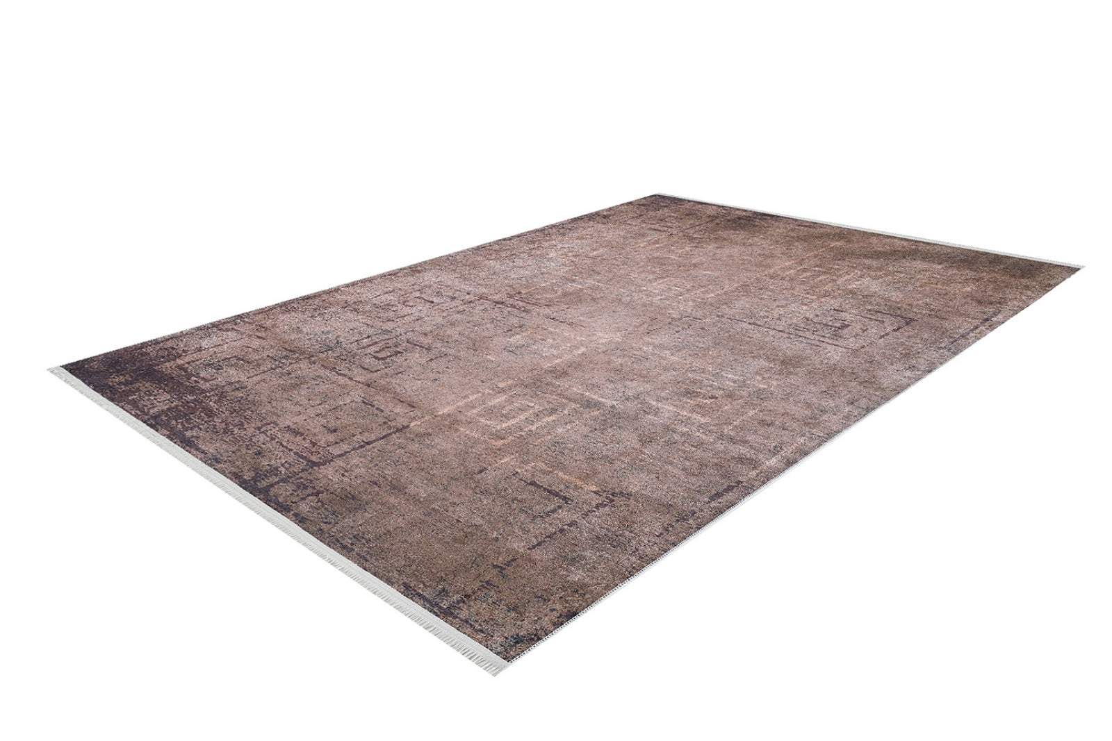 Geometric Area Rug - Brown Digital Print Non Slip Antibacterial Carpet