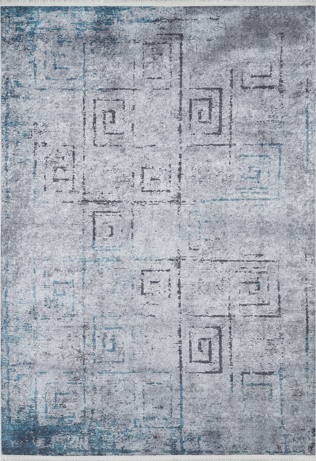 Modern Area Rug – Grey Digital Print Carpet | Non Slip, Antibacterial, Washable Floor Covering
