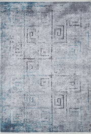 Modern Area Rug – Grey Digital Print Carpet | Non Slip, Antibacterial, Washable Floor Covering