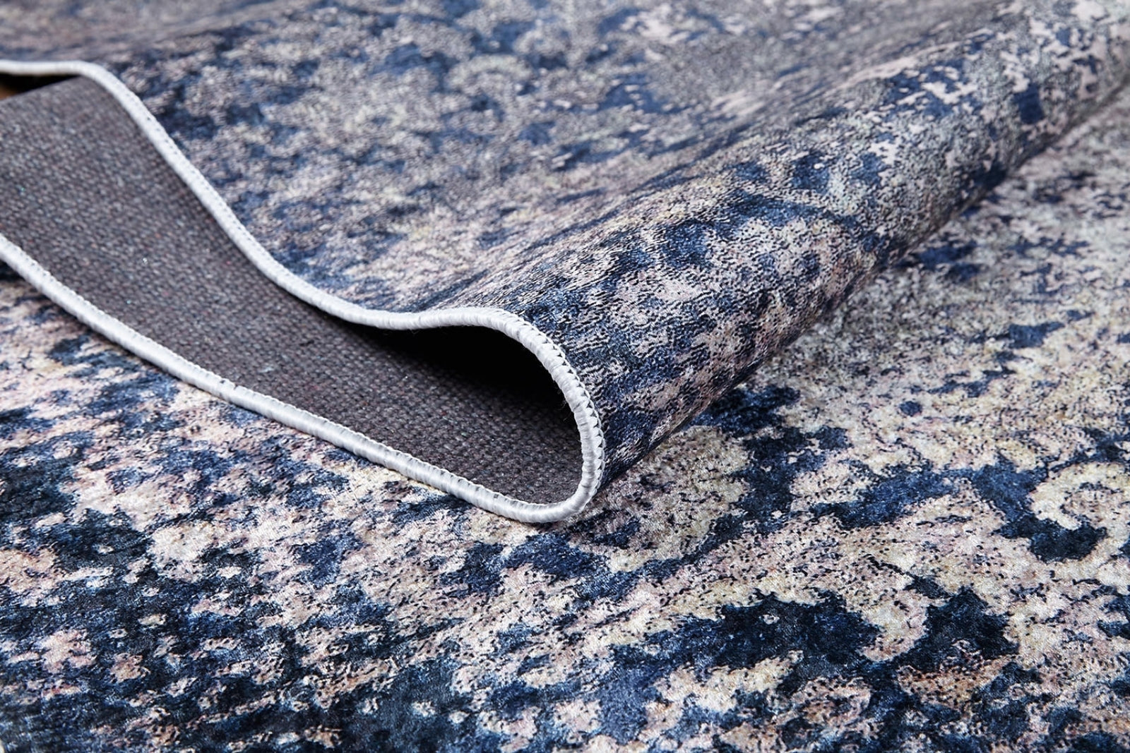 Classic Digital Print Rug – Blue Area Rug Non Slip Antibacterial Carpet