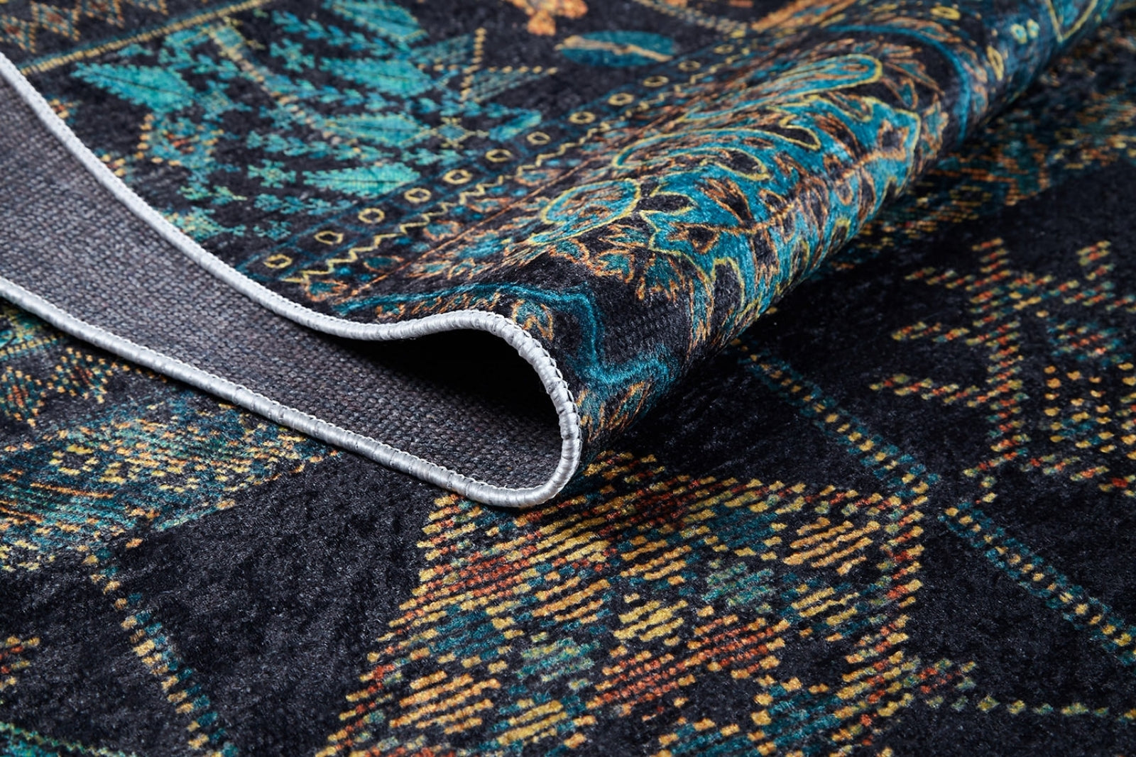 Modern Area Rug – Blue Digital Print Rug with Non Slip Backing & Antibacterial Carpet