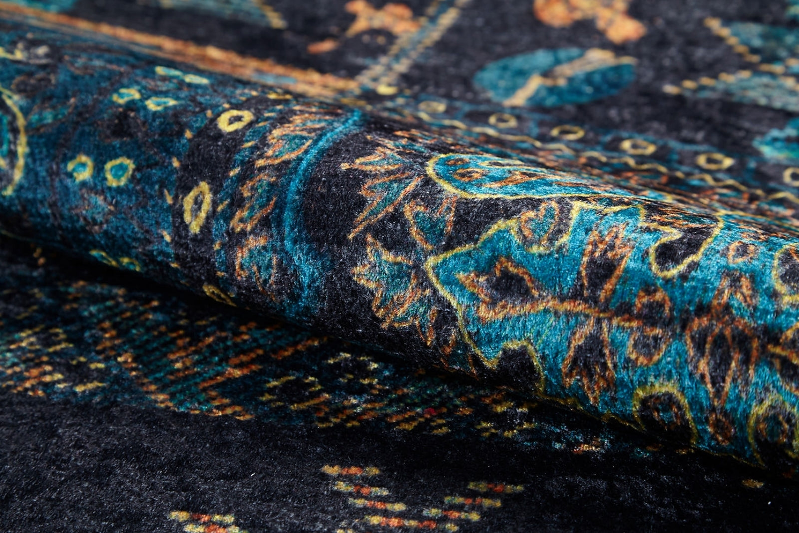 Modern Area Rug – Blue Digital Print Rug with Non Slip Backing & Antibacterial Carpet