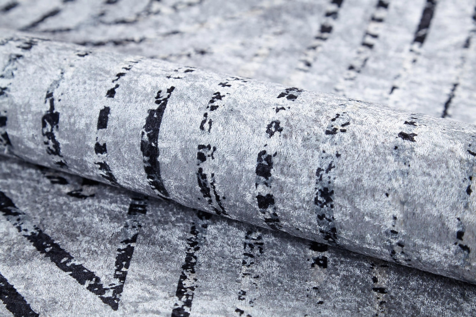 Grey Geometric Area Rug - Digital Print Non Slip Antibacterial Carpet for Modern Living Room
