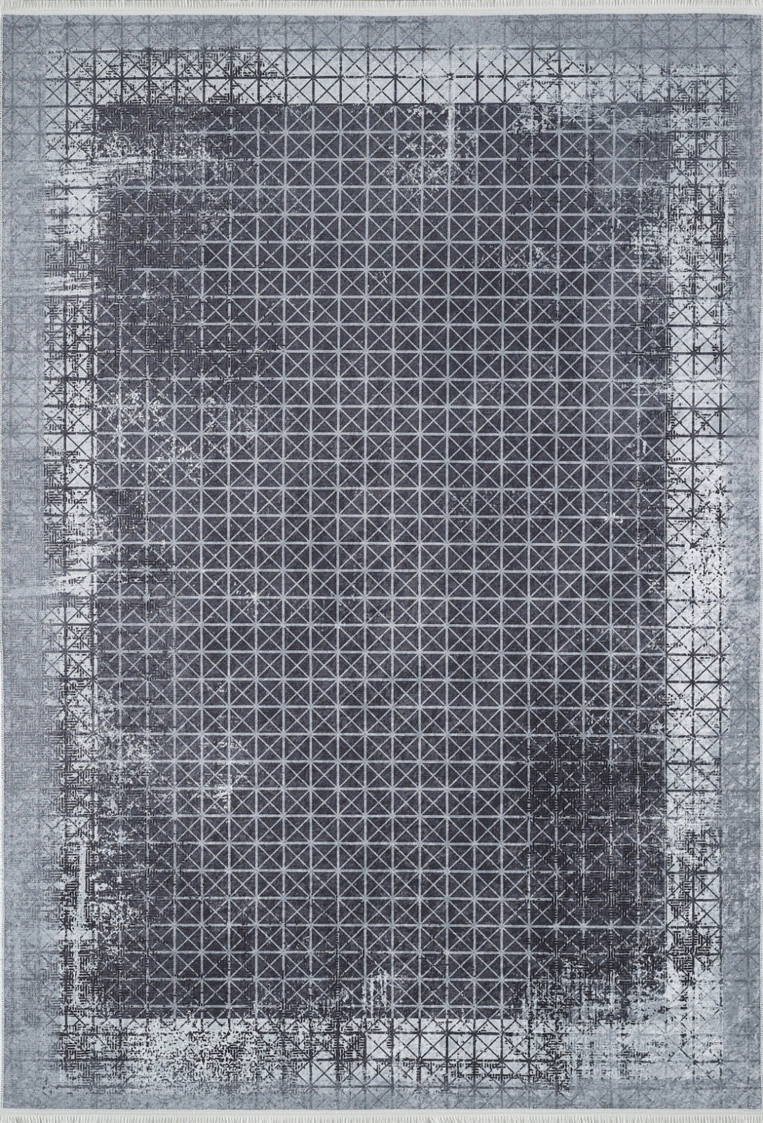 Grey Area Rug - Digital Print Rug With Non Slip Carpet & Antibacterial Frame Design