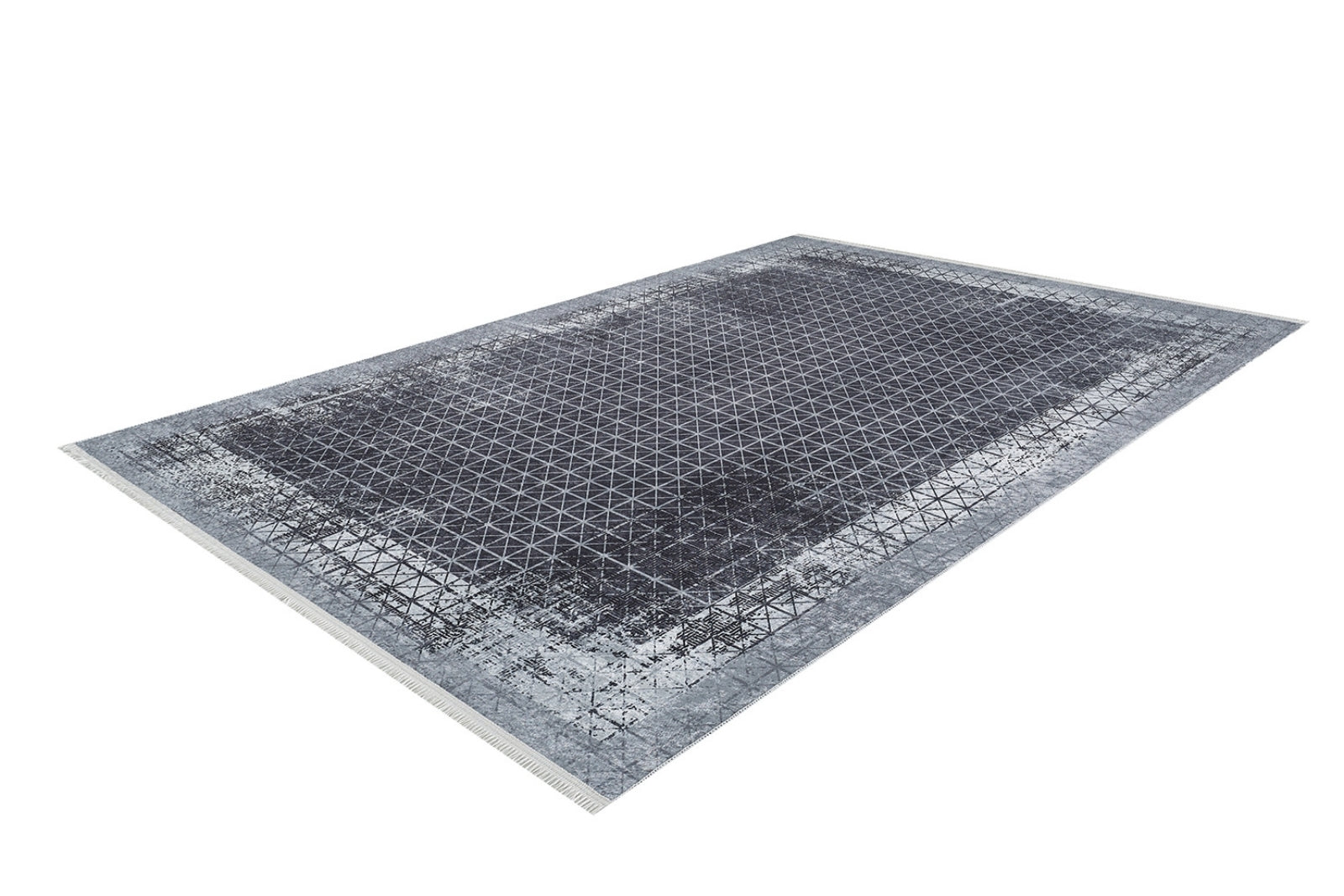 Grey Area Rug - Digital Print Rug With Non Slip Carpet & Antibacterial Frame Design