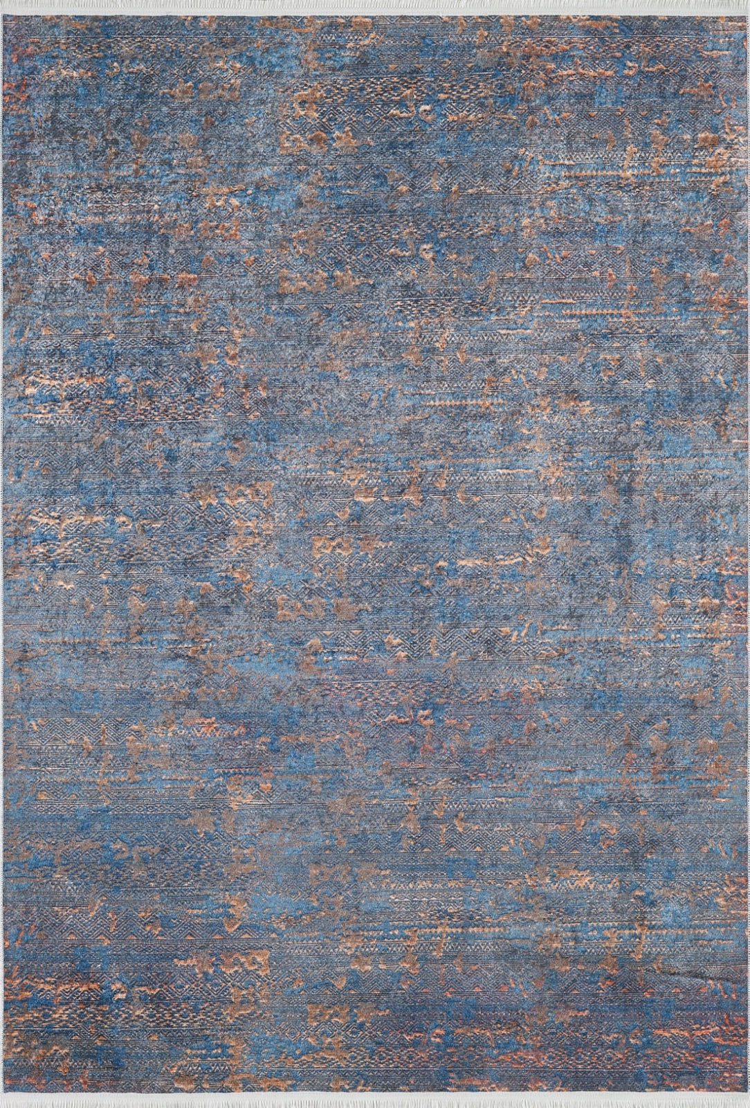 Modern Digital Area Rug - Blue Non Slip Antibacterial Carpet for Living Room