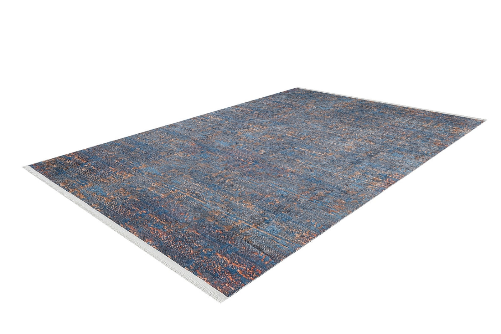 Modern Digital Area Rug - Blue Non Slip Antibacterial Carpet for Living Room