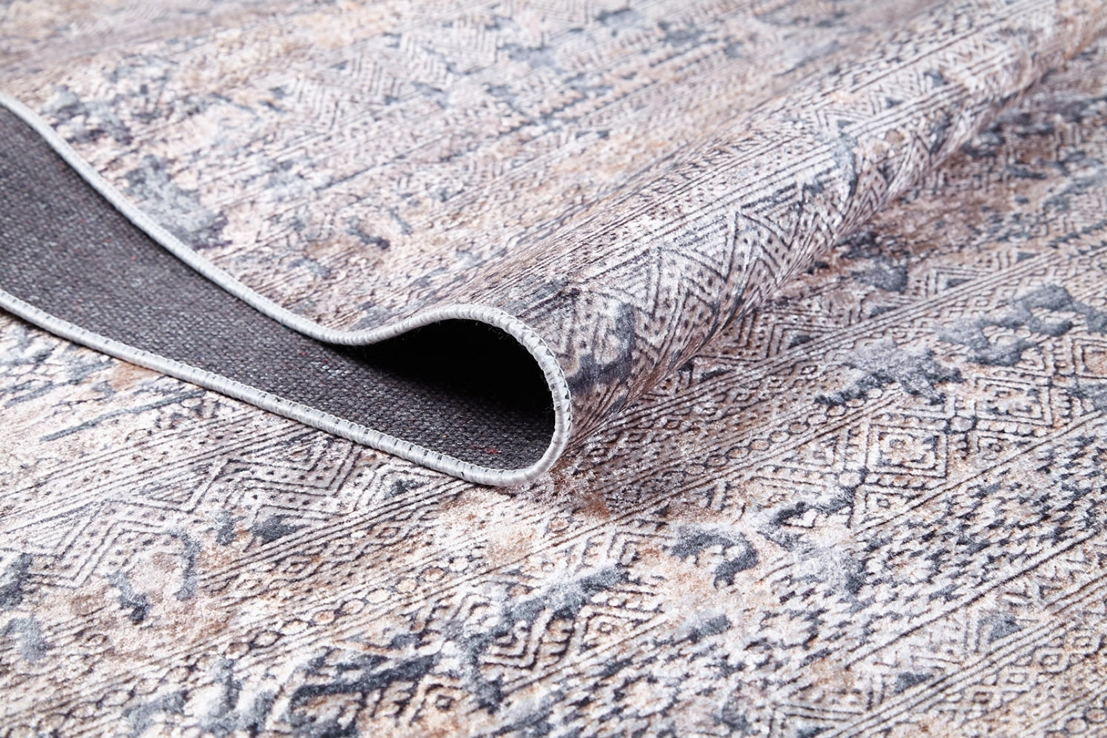 Modern Digital Area Rug – Beige Washable Floor Rug With Non Slip Backing