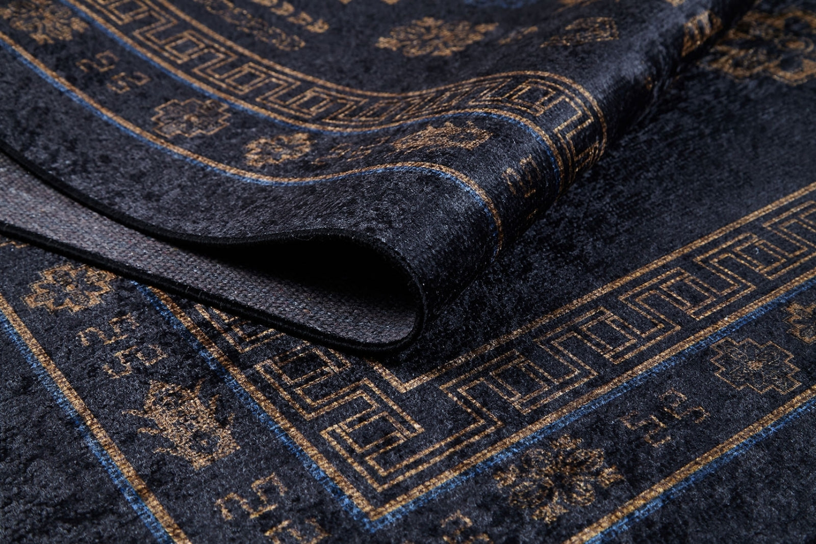 Modern Digital Print Rug – Anthracite Area Rug | Non Slip, Antibacterial Carpet