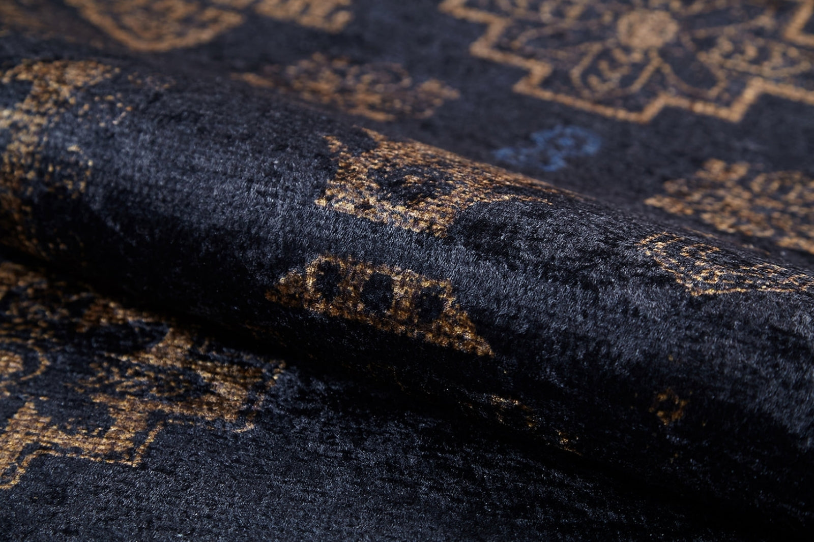 Modern Digital Print Rug – Anthracite Area Rug | Non Slip, Antibacterial Carpet