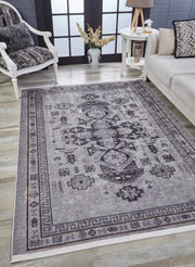Modern Digital Area Rug – Grey Non Slip Washable Floor Rug With Antibacterial Carpet