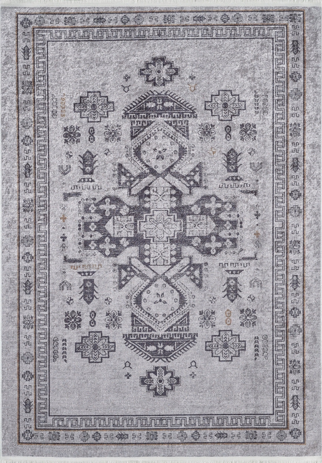Modern Digital Area Rug – Grey Non Slip Washable Floor Rug With Antibacterial Carpet