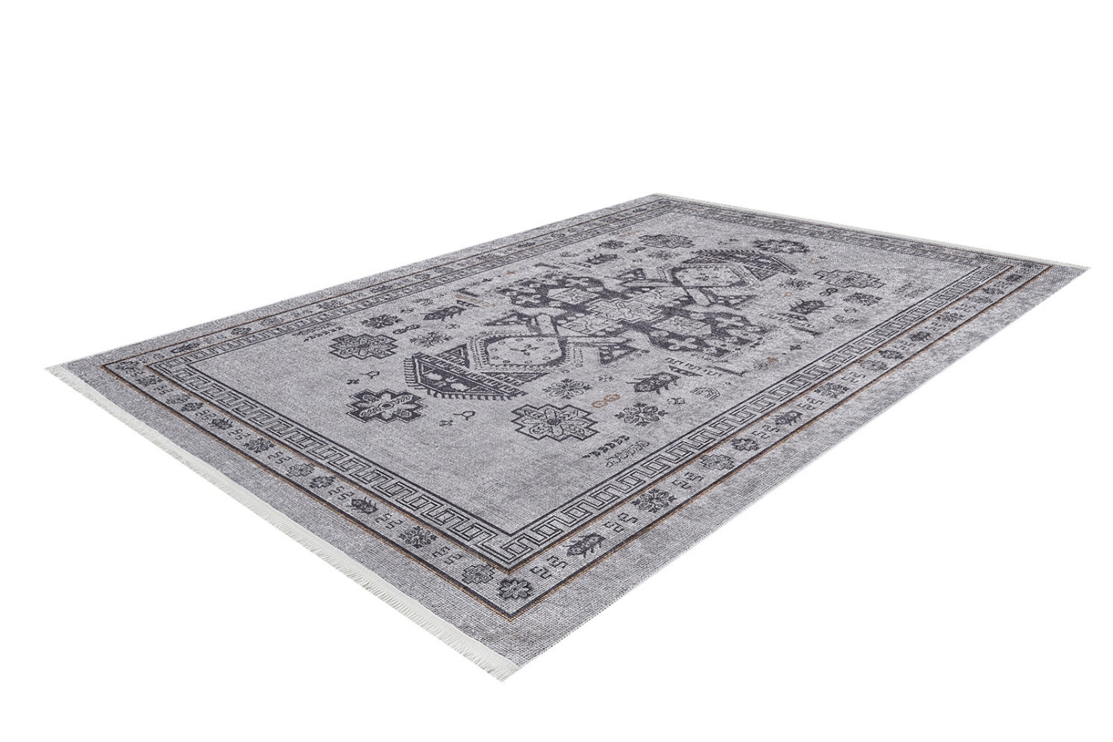 Modern Digital Area Rug – Grey Non Slip Washable Floor Rug With Antibacterial Carpet