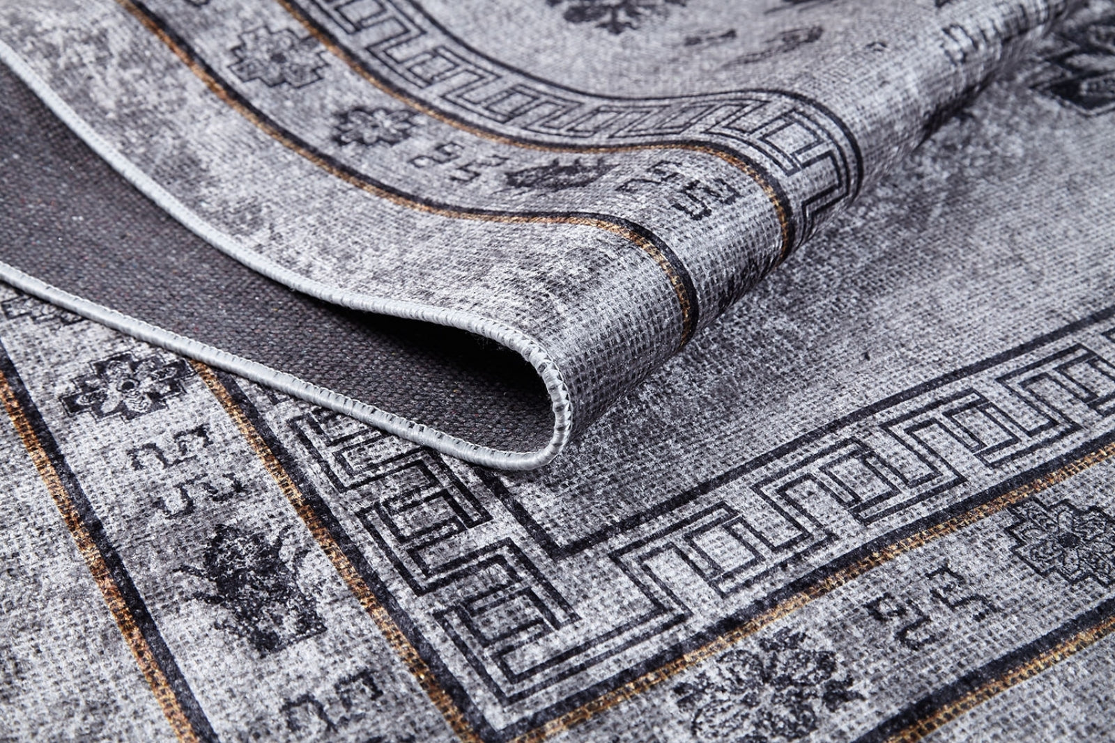 Modern Digital Area Rug – Grey Non Slip Washable Floor Rug With Antibacterial Carpet