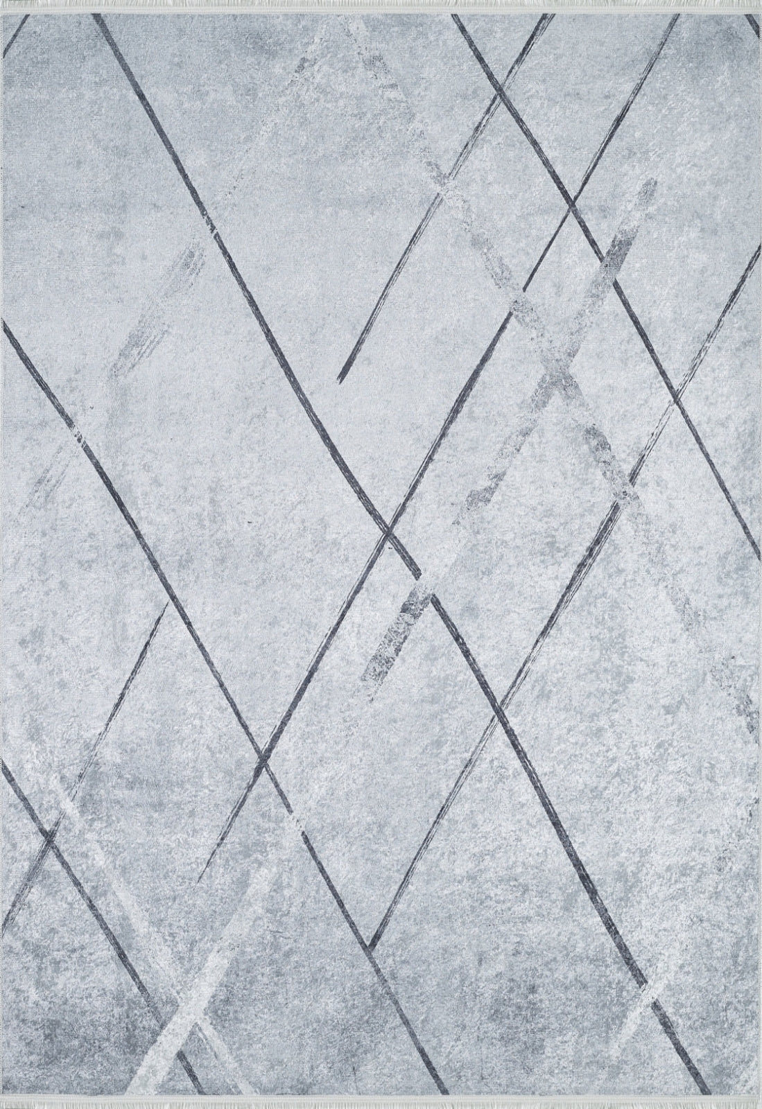 Grey Striped Area Rug - Digital Print Carpet, Non Slip, Antibacterial Floor Mat