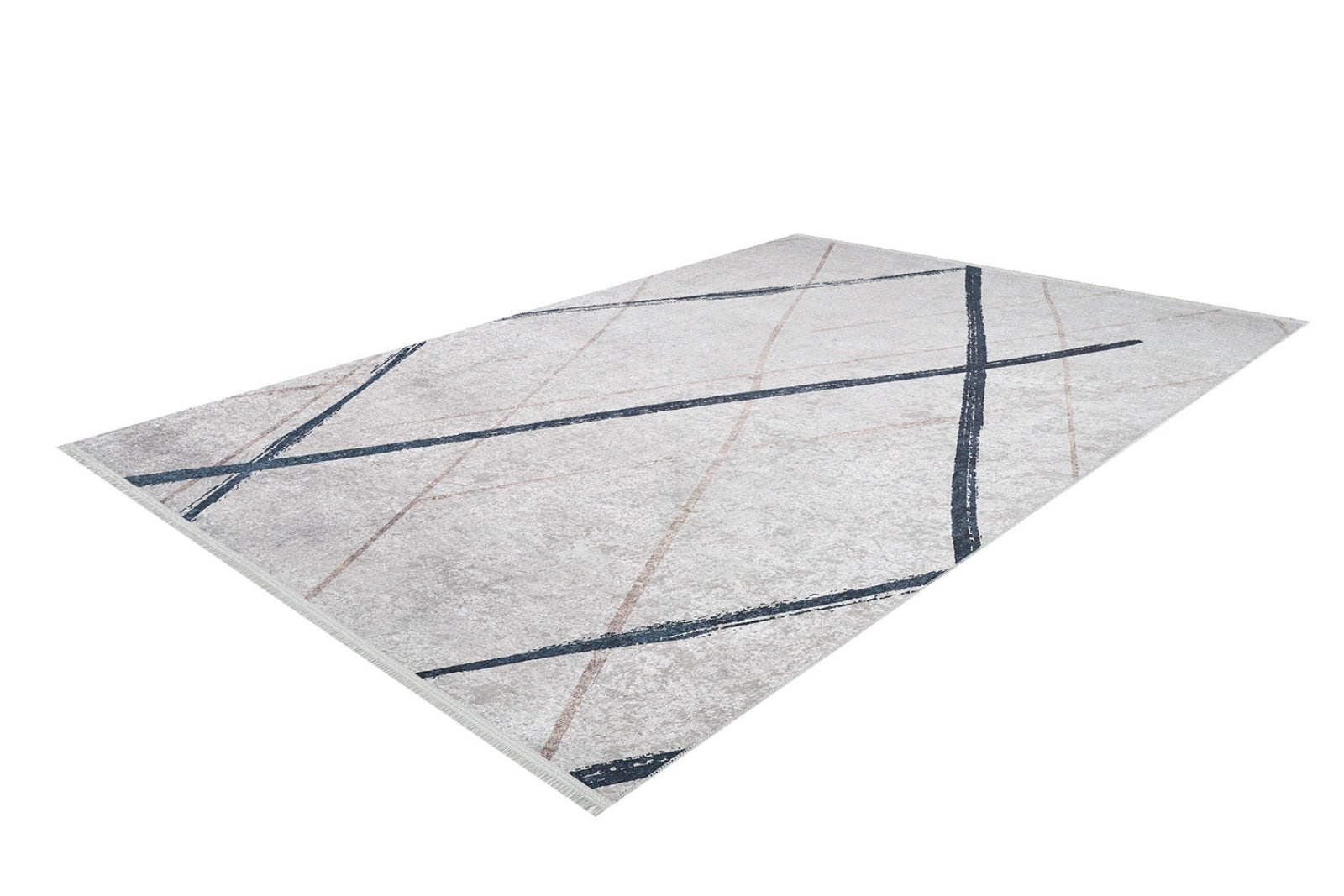 White Striped Area Rug - Digital Print Rug | Non Slip, Antibacterial Carpet