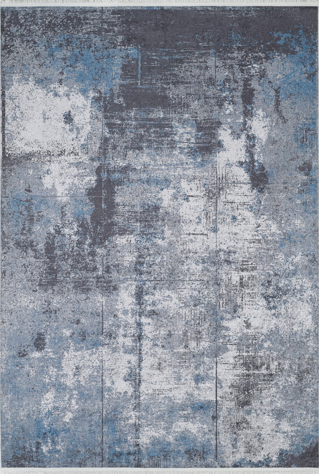 Modern Digital Area Rug - Blue Washable Non Slip Carpet by Hal?net Rugs