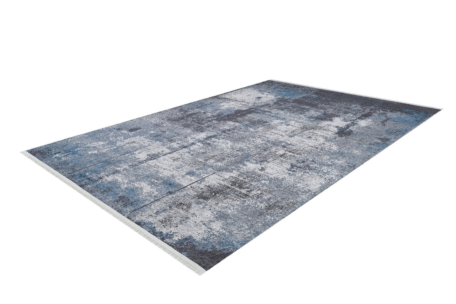 Modern Digital Area Rug - Blue Washable Non Slip Carpet by Hal?net Rugs