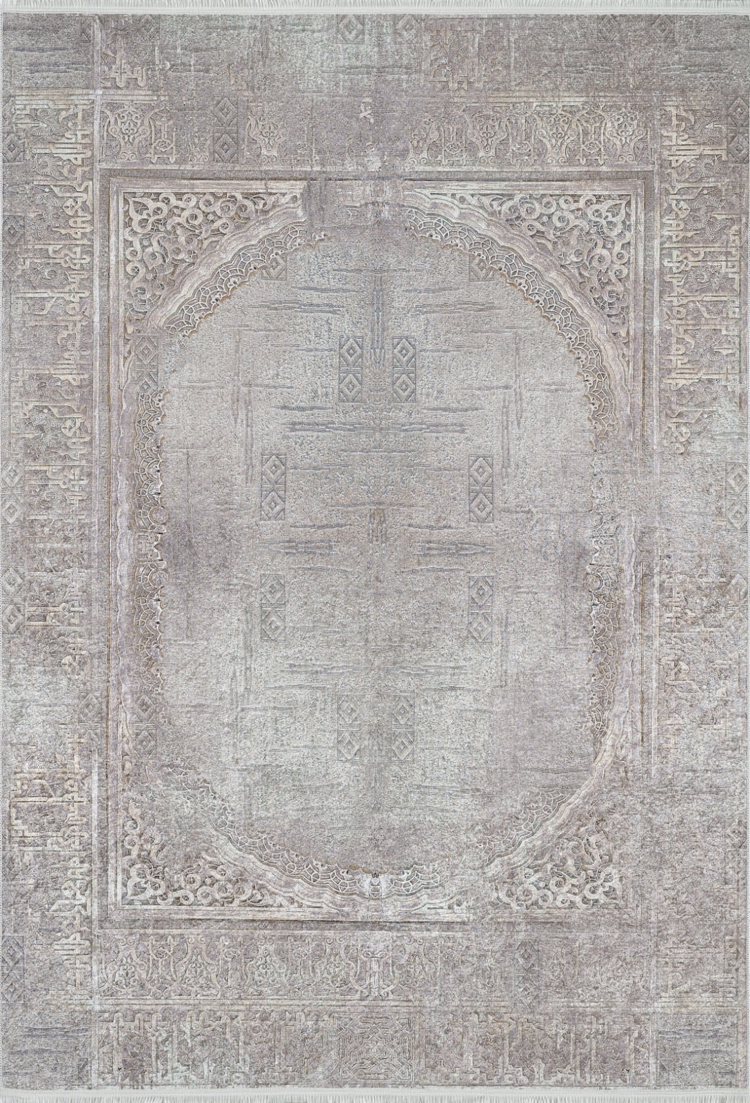 Beige Area Rug – Classic Digital Print Non Slip Rug for Living Room