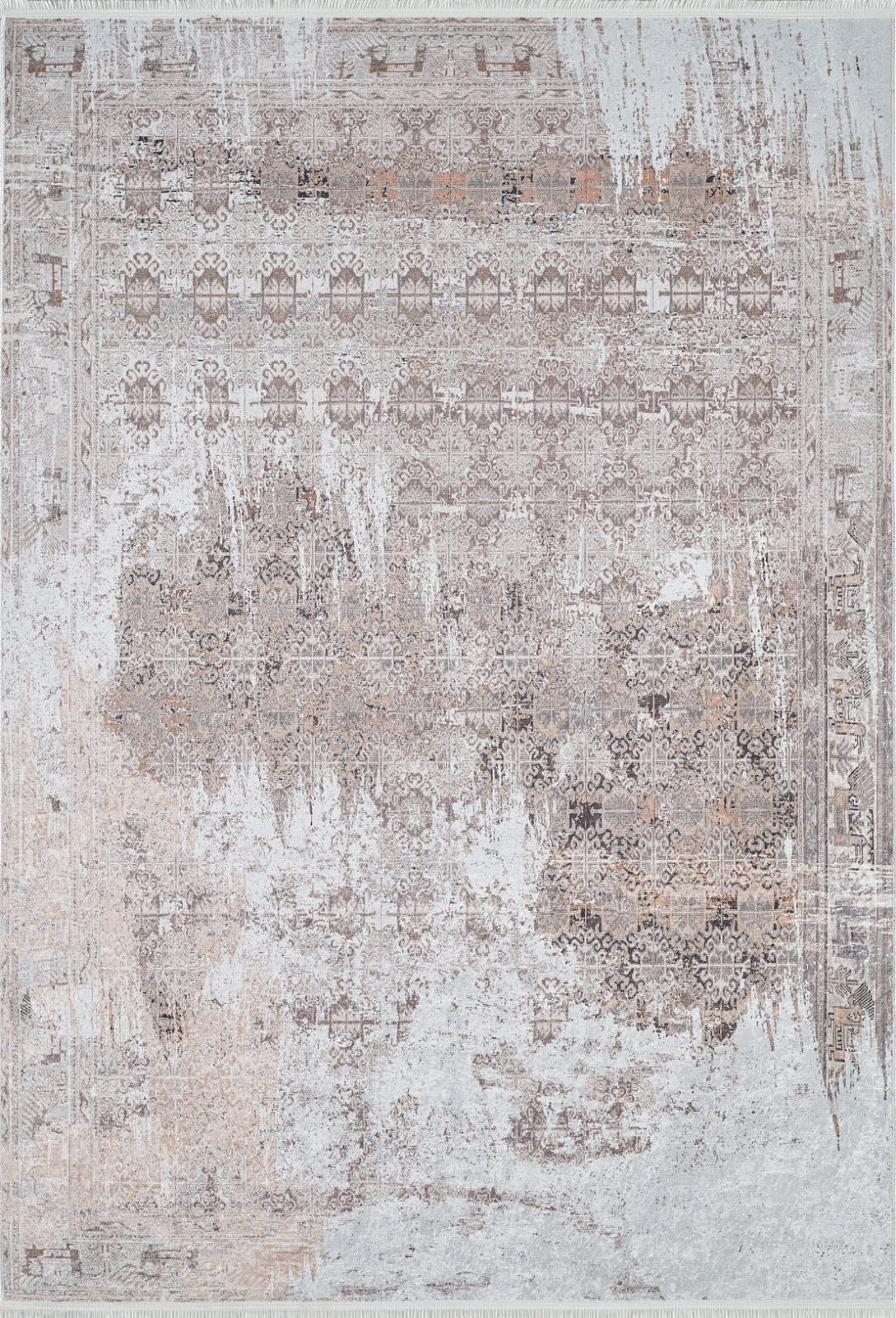 Digital Print Area Rug | Beige Classic Style Carpet - Non Slip, Antibacterial