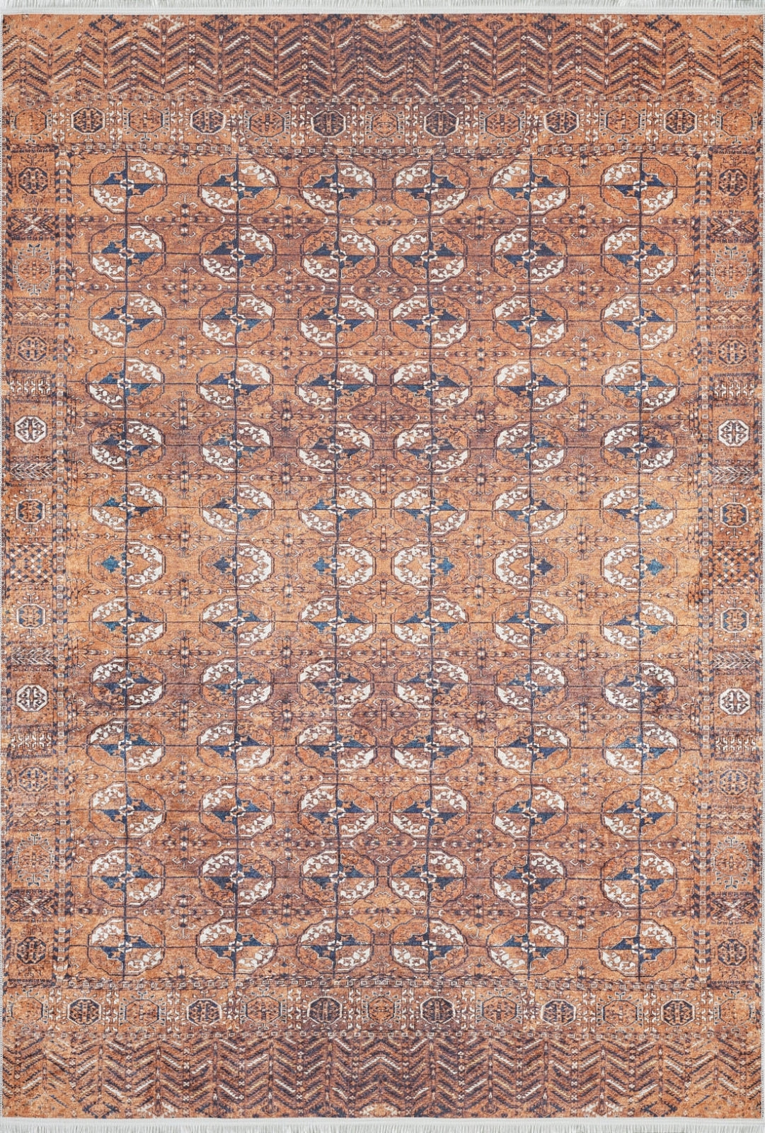 Orange Geometric Area Rug – Digital Print Non Slip Antibacterial Carpet