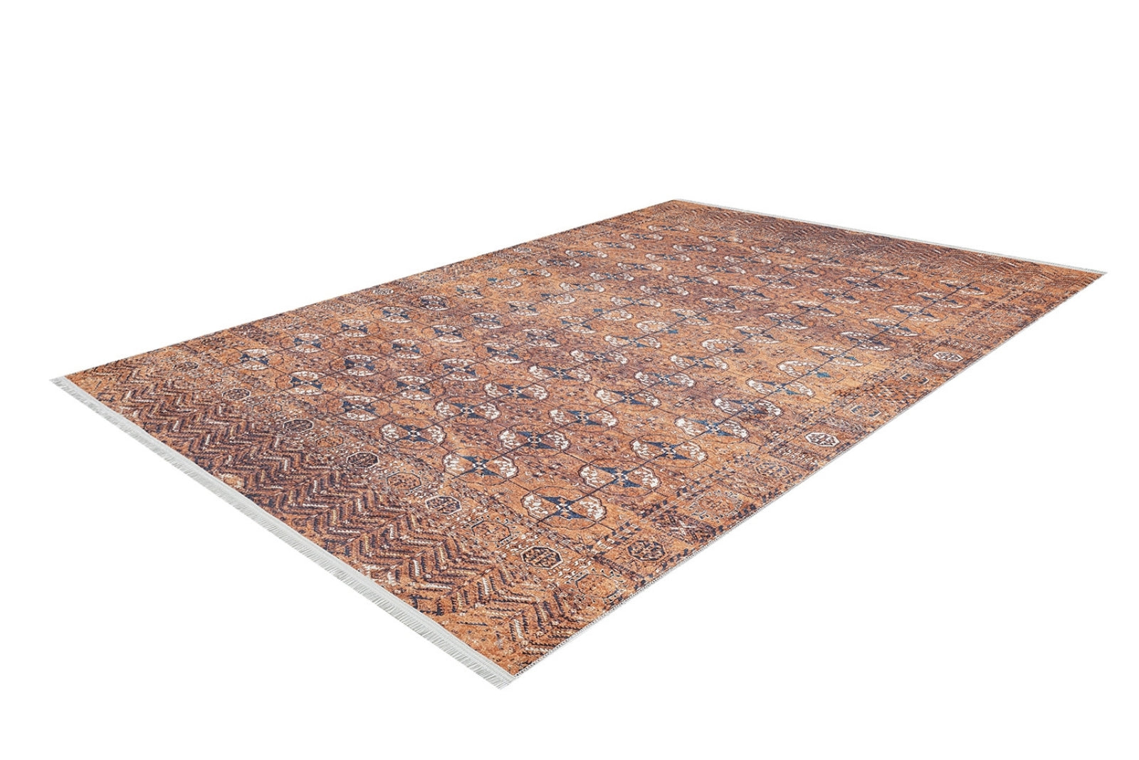Orange Geometric Area Rug – Digital Print Non Slip Antibacterial Carpet