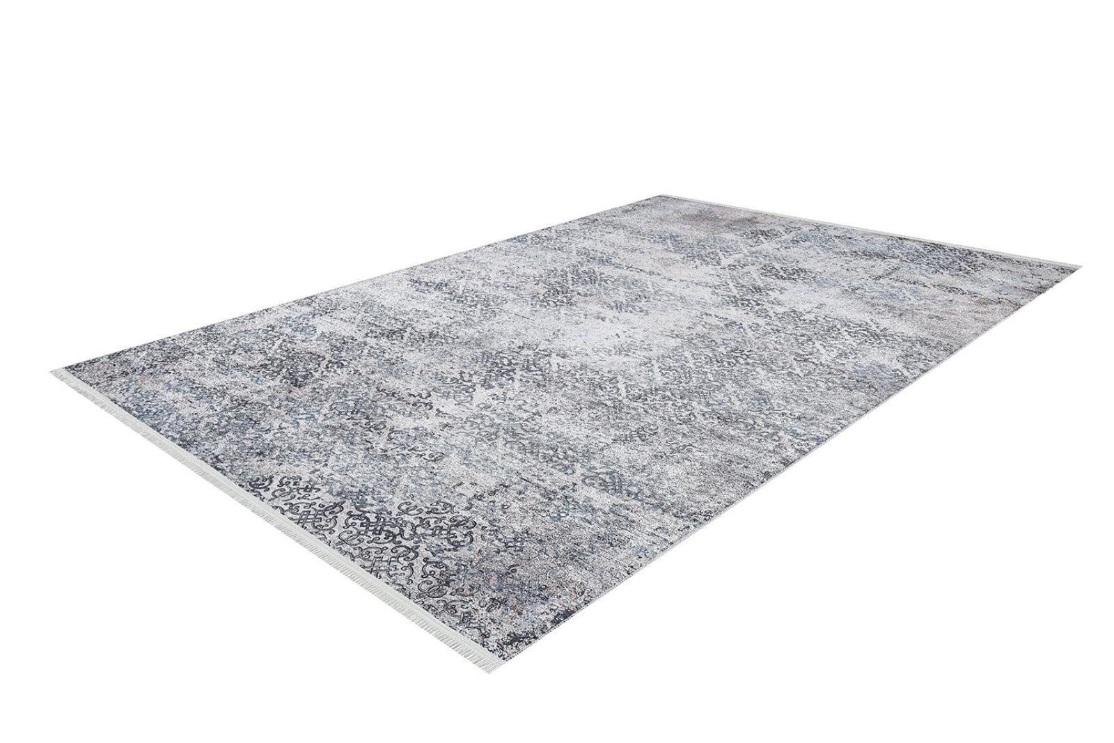 Grey Area Rug - Classic Digital Print Non Slip Carpet for Living Room