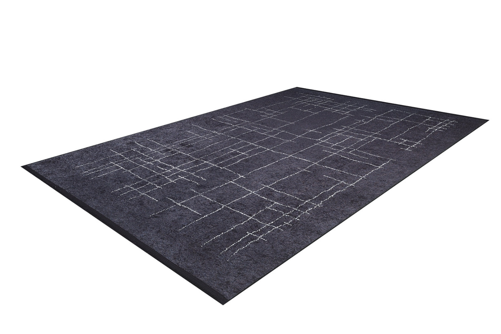 Black Striped Area Rug - Digital Print, Non Slip Carpet for Living Room