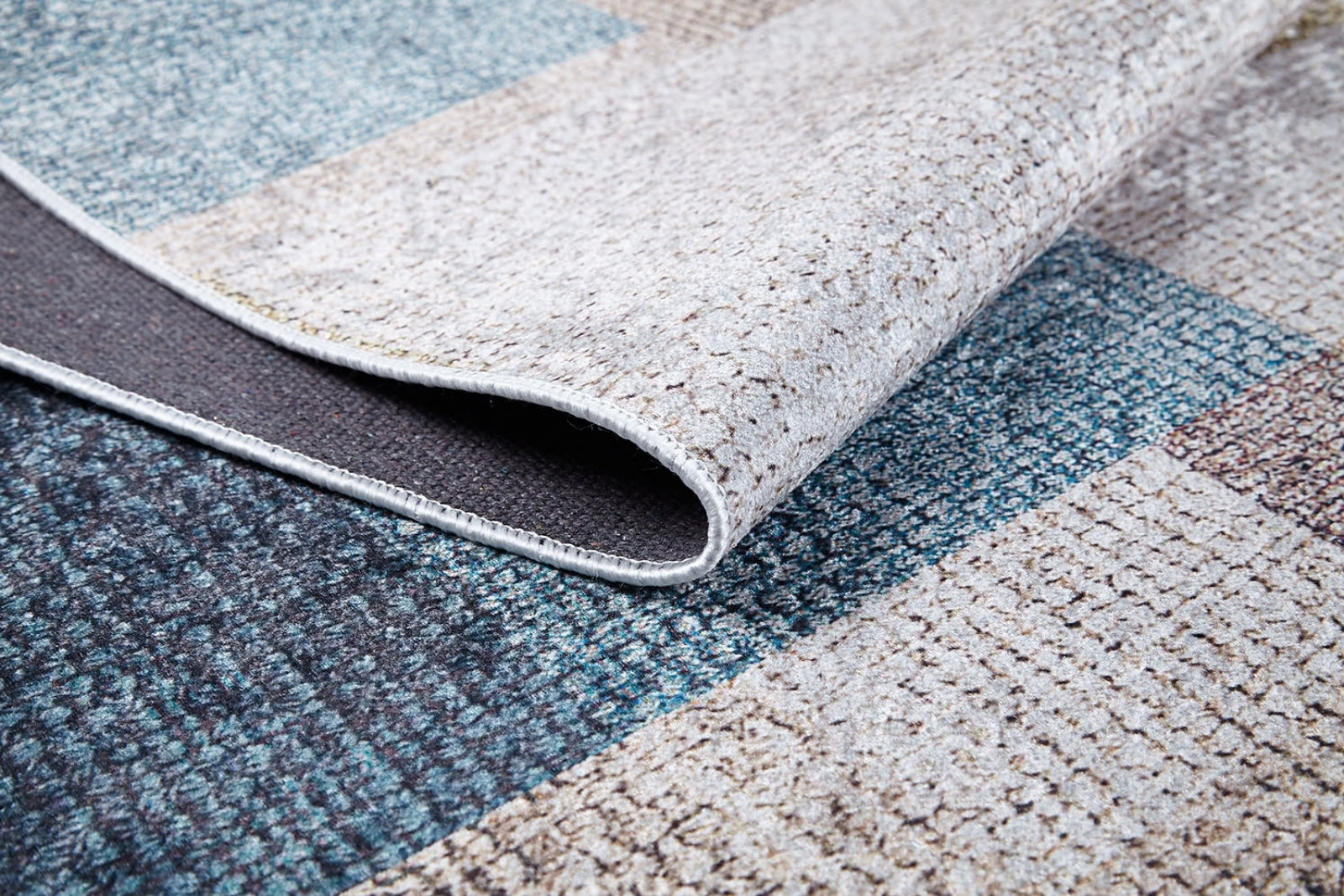 Cream Geometric Area Rug – Digital Print Non Slip Antibacterial Carpet