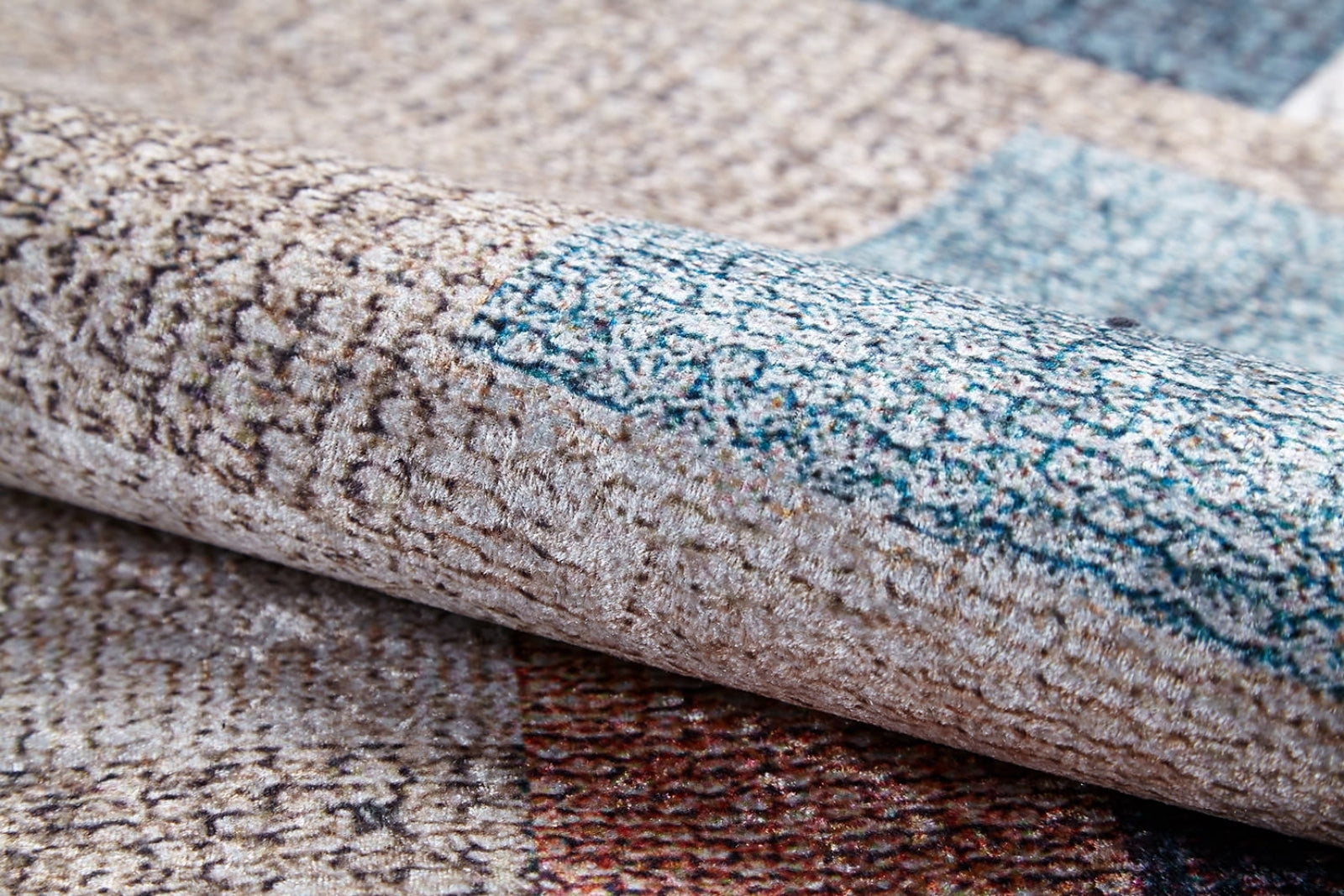 Cream Geometric Area Rug – Digital Print Non Slip Antibacterial Carpet