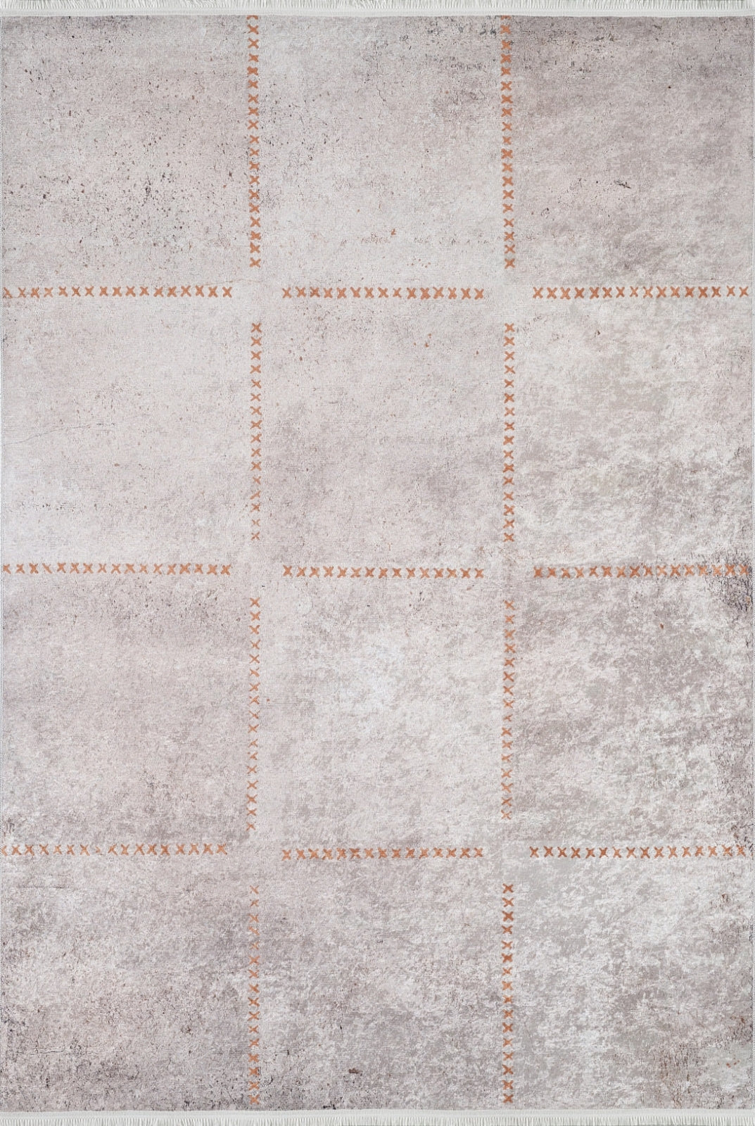Beige Geometric Area Rug – Digital Print Rug With Non Slip, Antibacterial Design