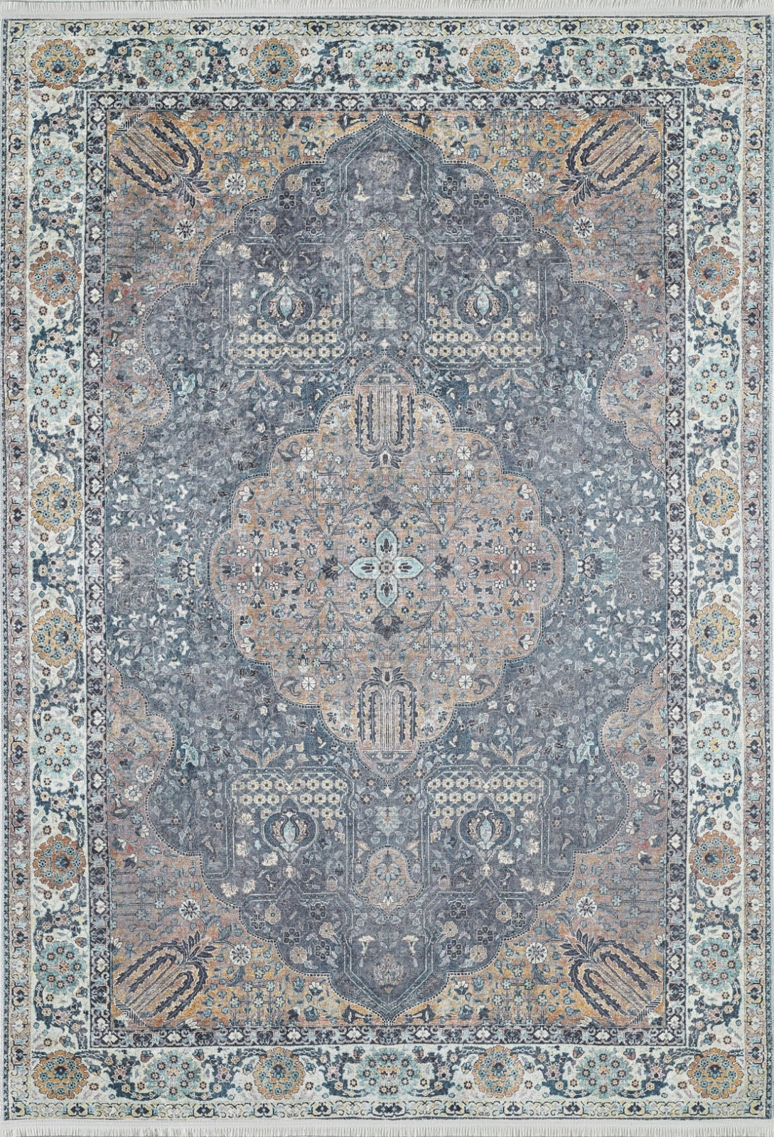 Classic Blue Area Rug – Digital Print Rug | Non Slip, Antibacterial Carpet