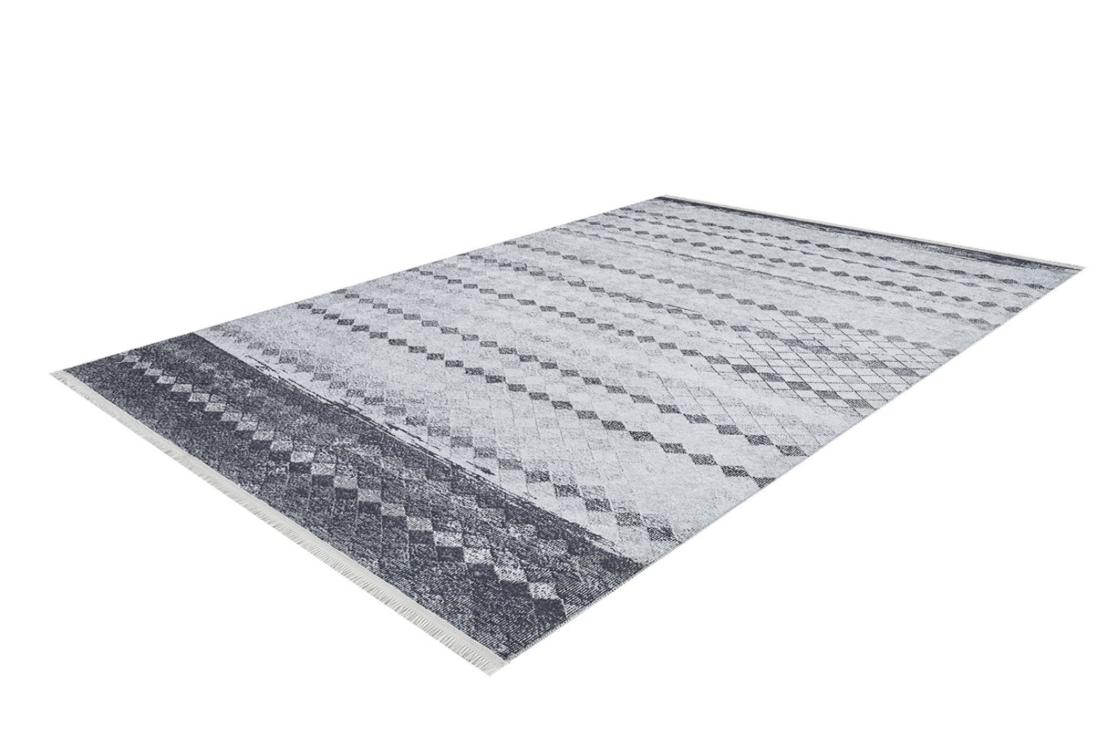Grey Geometric Area Rug - Digital Print Rug | Non Slip Carpet, Antibacterial & Washable