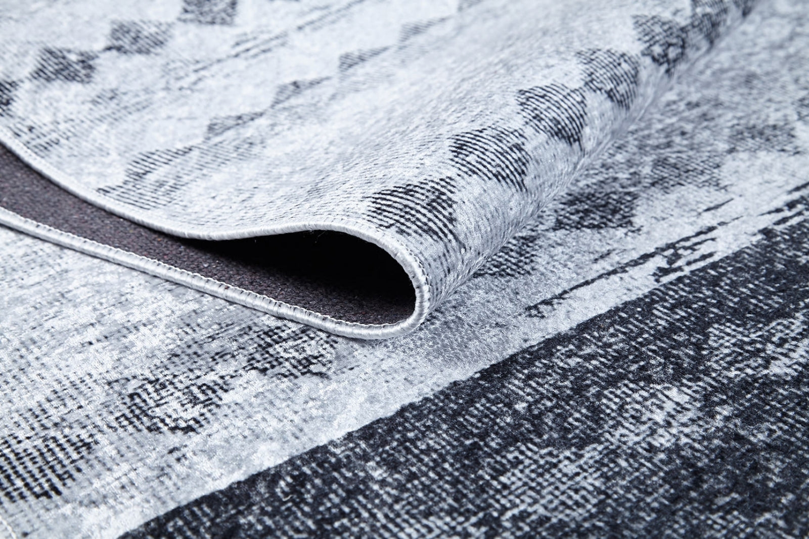 Grey Geometric Area Rug - Digital Print Rug | Non Slip Carpet, Antibacterial & Washable