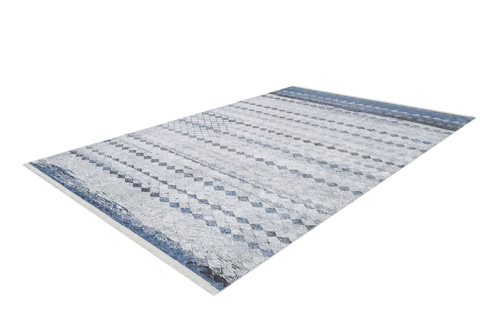 Grey Geometric Area Rug | Washable Area Rug with Antibacterial Carpet, Modern Floor Covering