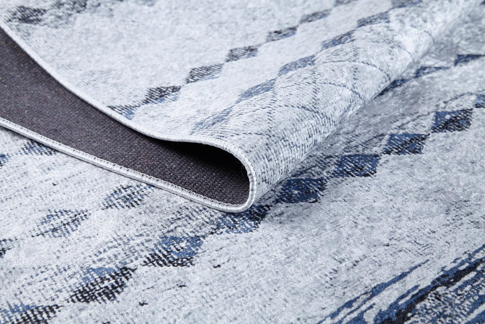 Grey Geometric Area Rug | Washable Area Rug with Antibacterial Carpet, Modern Floor Covering