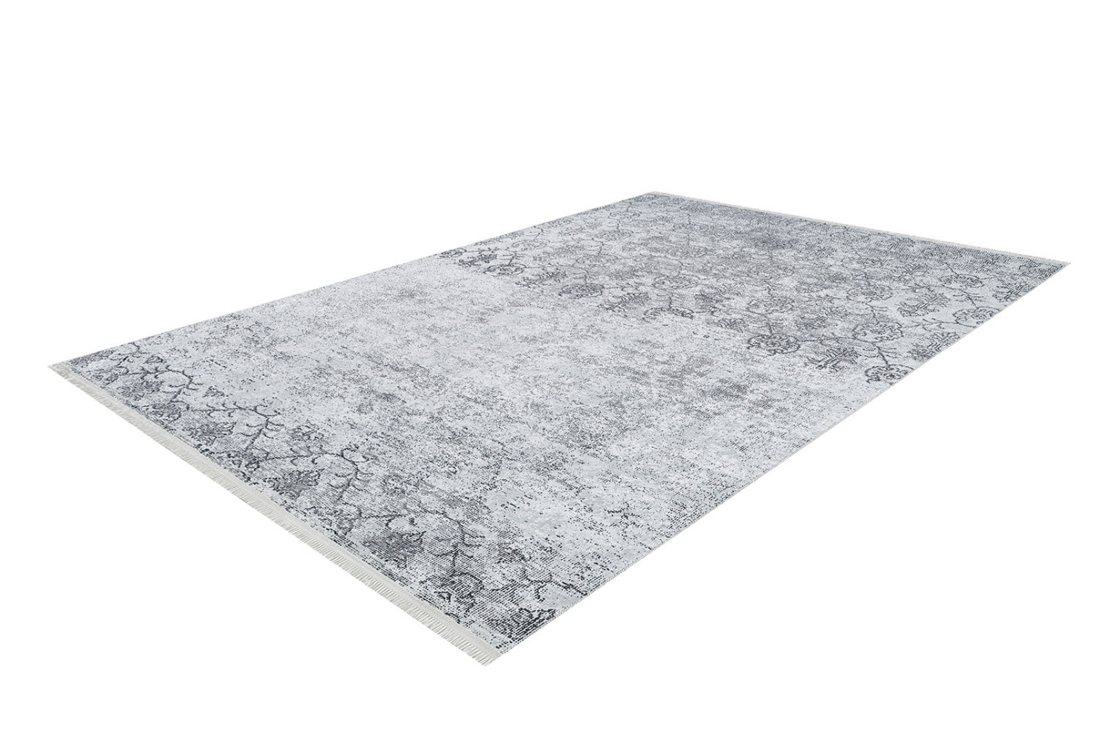 Grey Area Rug - Classic Area Rug With Digital Print, Non Slip Carpet & Antibacterial Features
