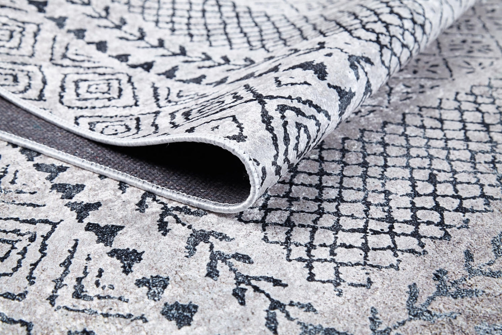 White Frame Area Rug - Stylish Digital Print Rug | Non Slip, Antibacterial Carpet