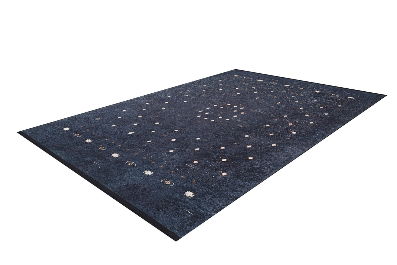 Modern Digital Area Rug – Black Non Slip Washable Floor Rug with Antibacterial Carpet
