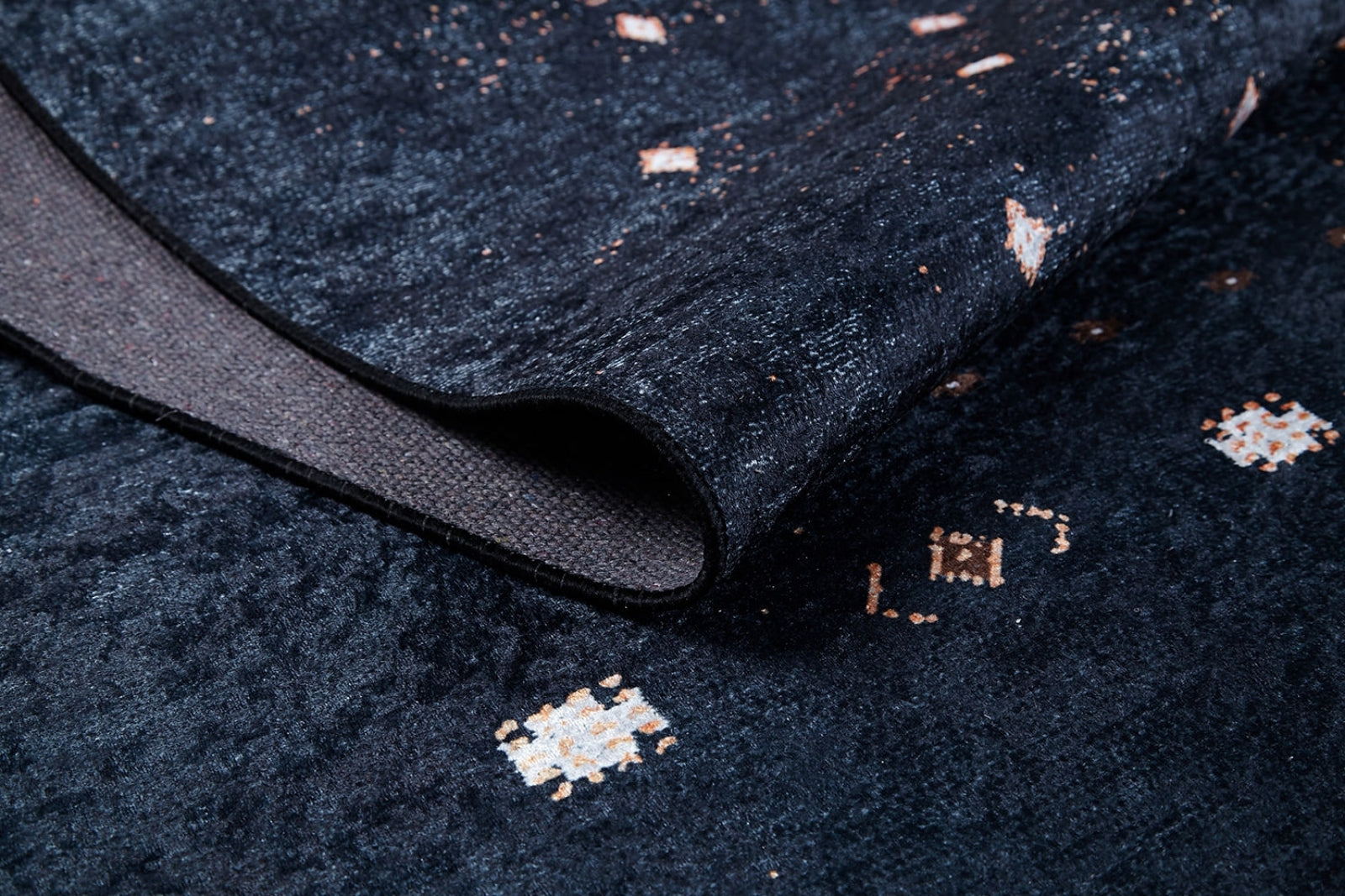 Modern Digital Area Rug – Black Non Slip Washable Floor Rug with Antibacterial Carpet