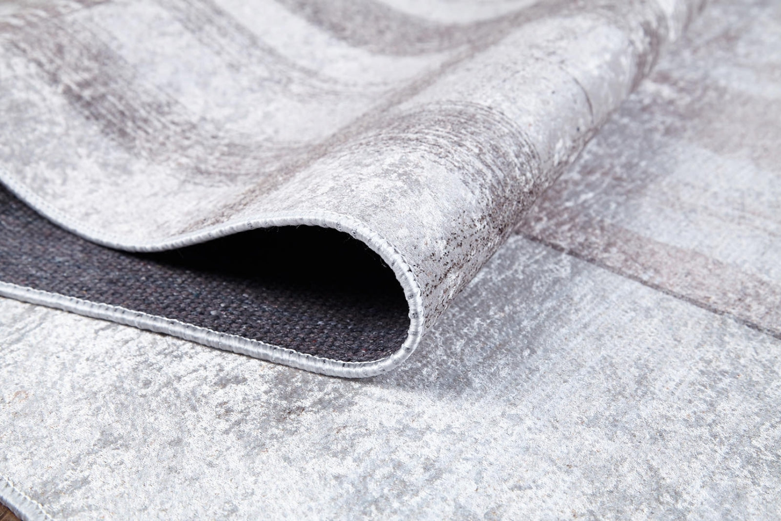 Geometric Area Rug – Cream Digital Print Rug With Non Slip, Antibacterial Design