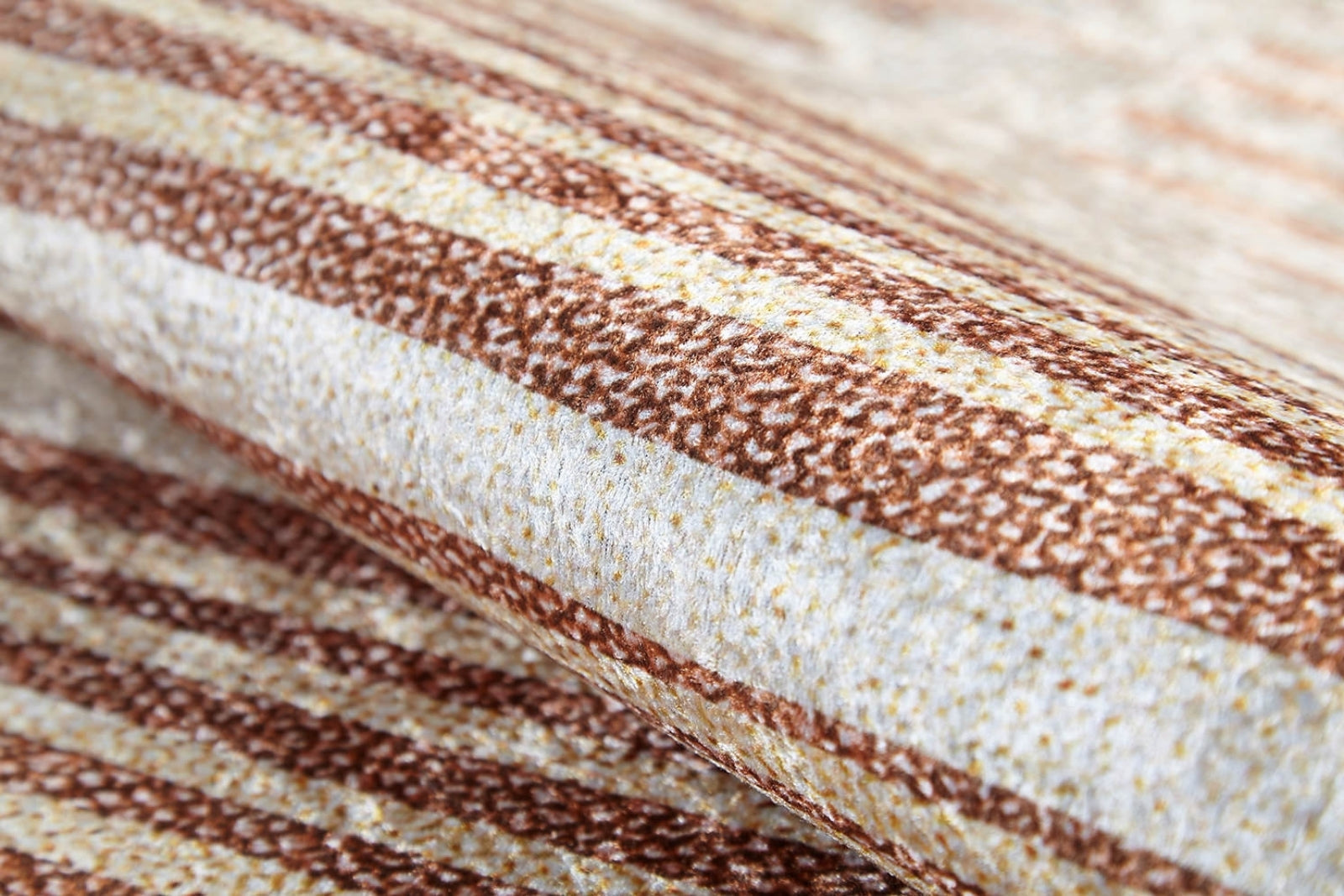 Cream Striped Area Rug – Non Slip Digital Print Carpet for Living Room Decor