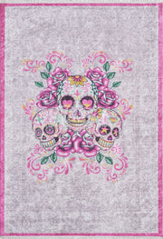 Pink Area Rug - Digital Print Figured Carpet | Non Slip, Antibacterial Floor Mat