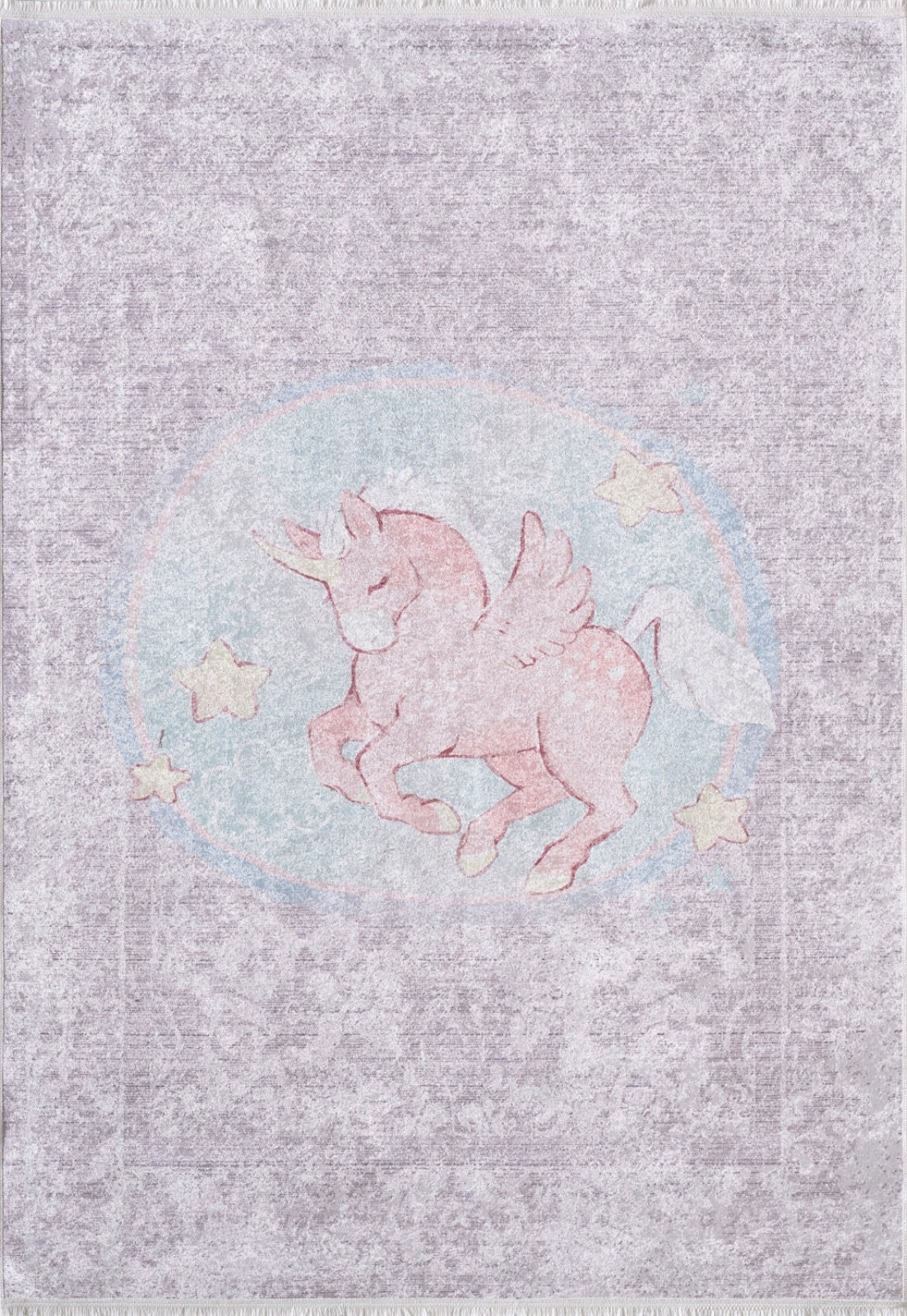 Kids Purple Rug – Digital Print Figured Carpet | Non Slip, Antibacterial, Allergy Friendly