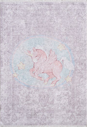 Kids Purple Rug – Digital Print Figured Carpet | Non Slip, Antibacterial, Allergy Friendly