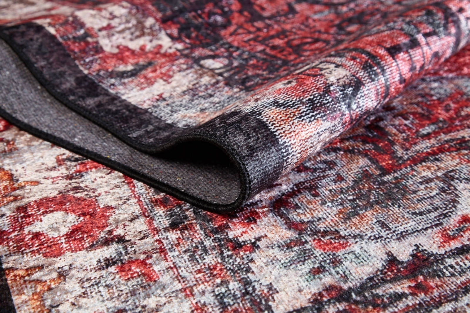Red Area Rug - Digital Print Carpet | Antibacterial, Non Slip, Washable 7mm Pile