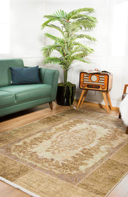 Gold Patchwork Rug – Digital Print Area Rug | Non Slip, Antibacterial Carpet