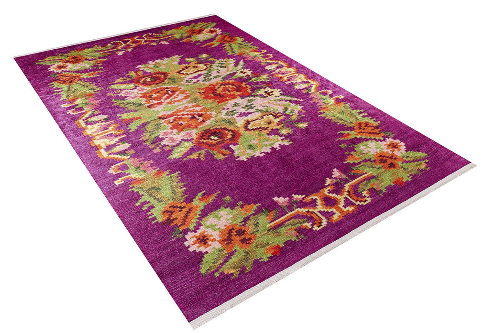 Pink Floral Area Rug - Non Slip Antibacterial Digital Print Carpet for Home